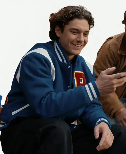 Off Campus S01 Belmont Cameli Blue Wool Varsity Jacket