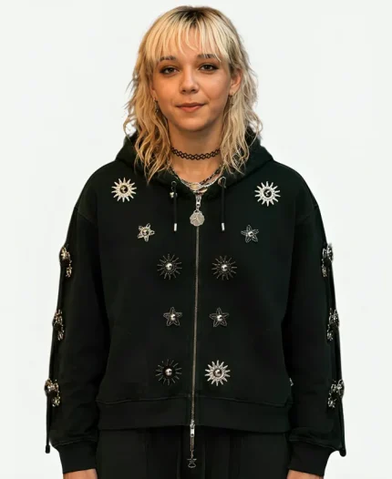 Julia Sarah Stone Off Campus S01 Embellished Hooded Sweatshirt