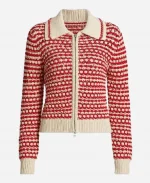 Ella Bright Red Striped Sweater