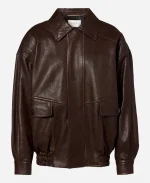 Office Romance 2026 Jennifer Lopez Brown Leather Jacket