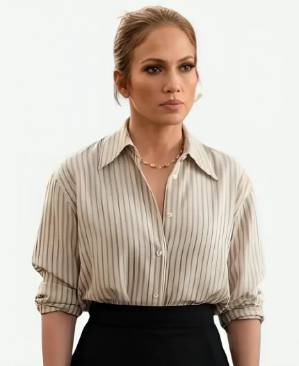 Jennifer Lopez Office Romance 2026 Striped Shir