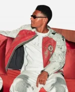 Ollie Watkins 2026 World Cup Under Armour x 424 Leather Racing Jacket In Red & White