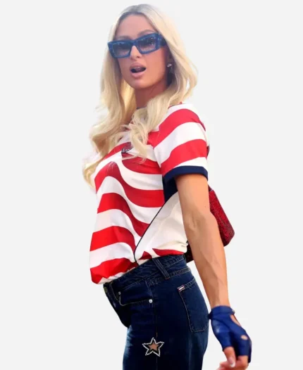 Paris Hilton FIFA World Cup 2026 Opening Ceremony Striped Shirt
