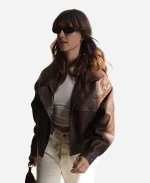 Paris 2026 Daisy Edgar-Jones Brown Leather Jacket