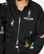 Realism x Disney Back To Front Black Full Zip Hoodie