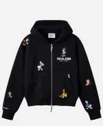 Unisex Realism x Disney 2026 Back To Front Black Full Zip Embroidered Hoodie