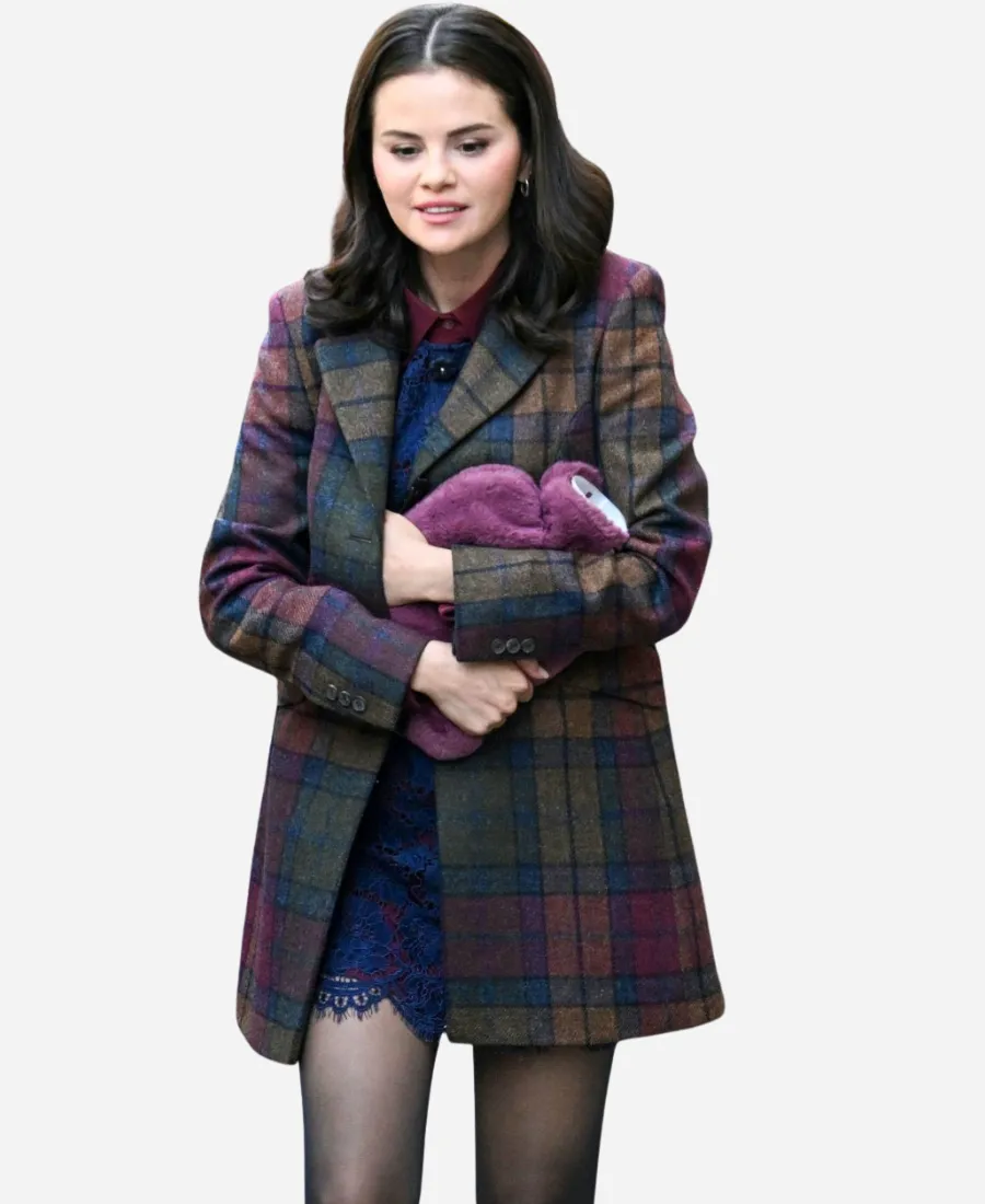 Selena Gomez Only Murders In The Building S06 Mabel Mora Plaid Wool Coat Selena Gomez Only Murders in the Building S06 Wool Coat