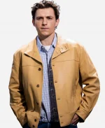 Spider-Man 2026 Berlin Photocall Tom Holland Tan Leather Jacket