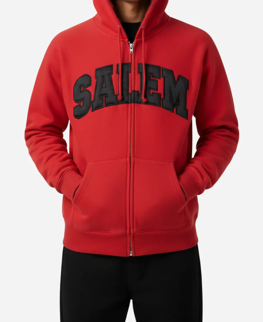 Supreme x SALEM SS26 Red Full-Zip Hoodie Supreme x SALEM Red Hoodie