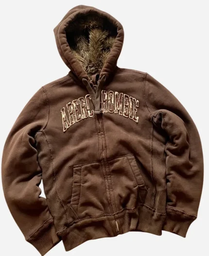 Travis Scott 2026 Abercrombie Faux Fur Hooded Jacket