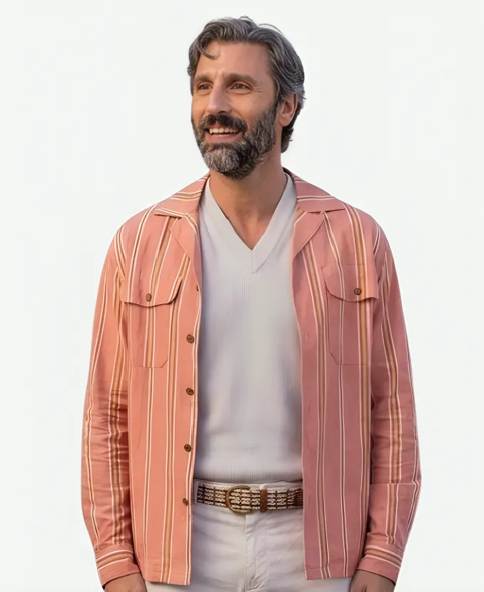 The Four Seasons S02 Marco Calvani Striped Shirt Marco Calvani The Four Seasons S02 Striped Shirt - Jacket Era