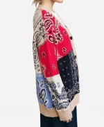 The Four Seasons S02 Tina Fey Bandana Patchwork Cardigan - Jacket Era