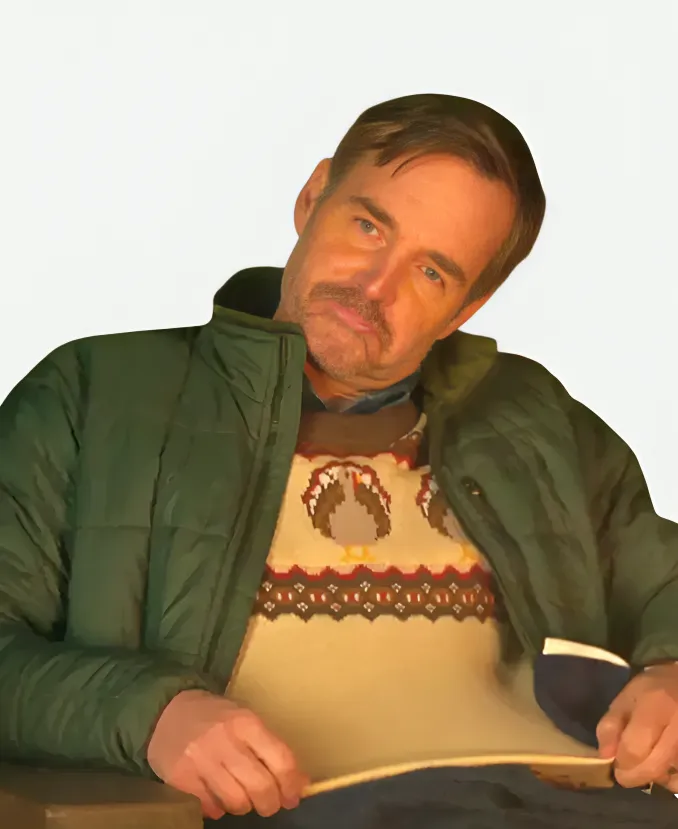 The Four Seasons S02 Will Forte Quilted Jacket Jack Burroughs The Four Seasons S02 Will Forte Jack Green Quilted Hooded Jacket