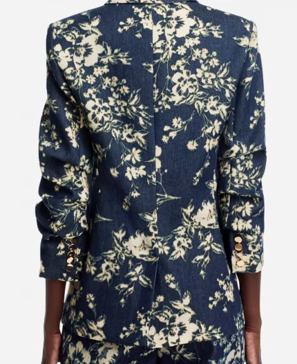 Talk Show The View 2026 Joy Behar Navy Blue Floral Print Blazer