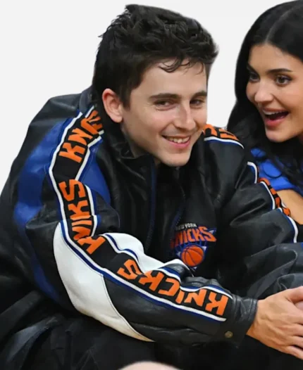 Timothee Chalamet Cavaliers vs Knicks Leather Jacket