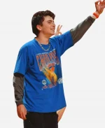 Timothee Chalamet Cavaliers vs Knicks Blue T-Shirt