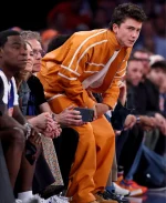 Timothee Chalamet NBA Finals Chrome Hearts Orange Tracksuit