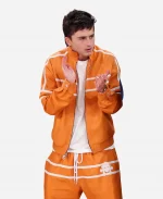 Timothee Chalamet NBA Finals Game 3 Orange Tracksuit By Chrome Hearts