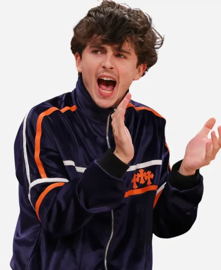 Celtics vs Knicks Game 6 Timothée Chalamet Tracksuit