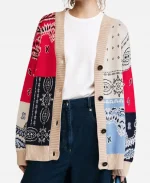 Tina Fey Bandana Patchwork Cardigan