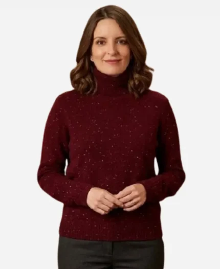 Tina Fey Cashmere Fleck Turtleneck Top