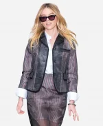 Milly Alcock Striped Leather Blazer