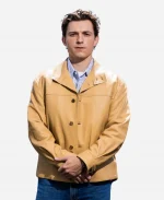 Tom Holland Spider-Man Brand New Day 2026 Barlin Photocall Prada Leather Jacket