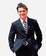 Spider-Man 2026 Press Tour Tom Holland Navy Blue Suit