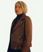 Sian Brooke Trying S03 Brown Leather Biker Jacket