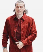 Türkiye National Football Team Suede Leather Jacket In Burgundy