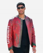 Under Armour x 424 Achraf Hakimi Red Leather Jacket