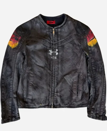 World Cup 2026 Under Armour x 424 Black Leather Jacket