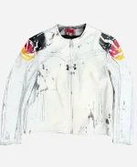 424 x Under Armour 2026 World Cup White Distressed Leather Racing Jacket
