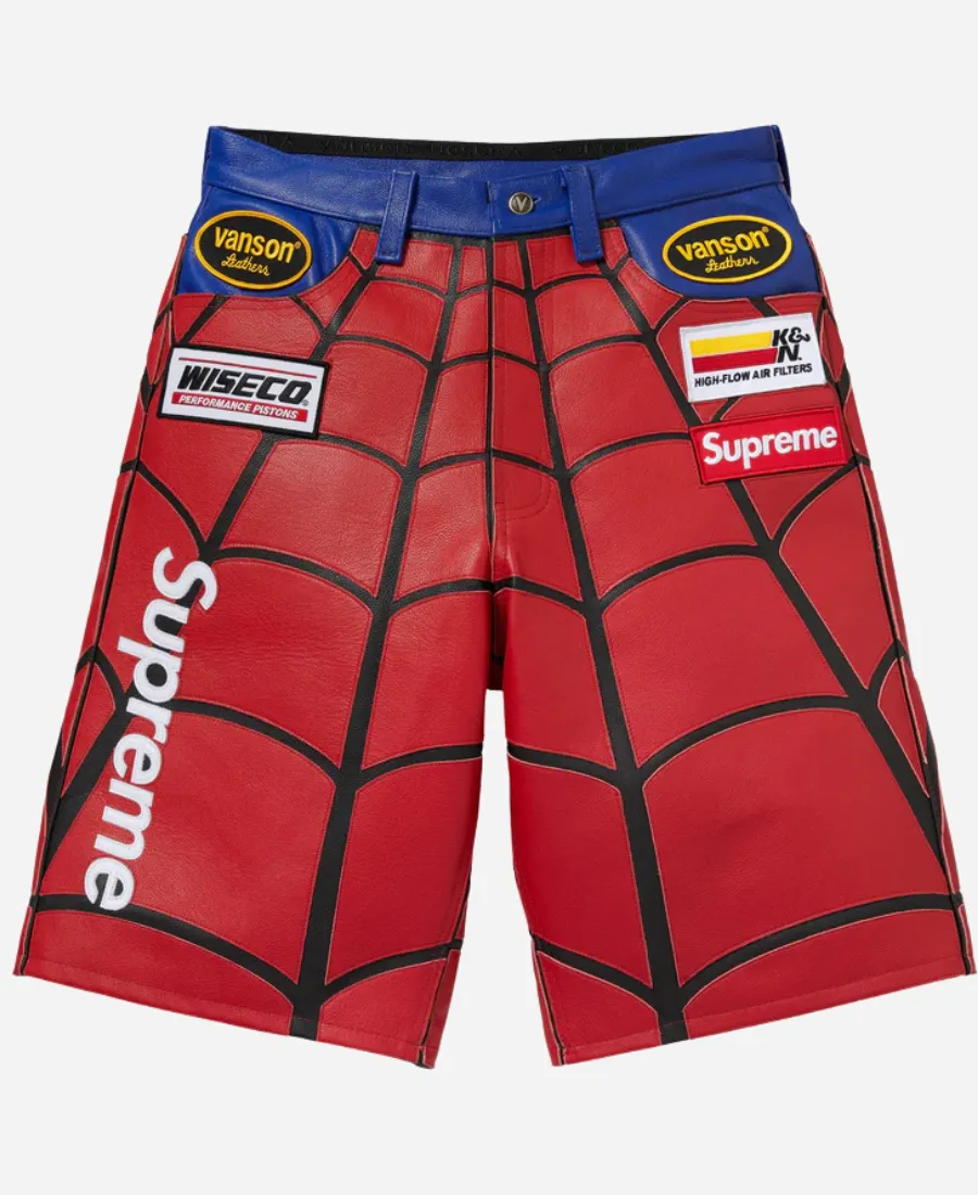 Vanson x Supreme Spiderman Short Spring Summer 2026 Supreme x Vanson Leather Spider-Man Short