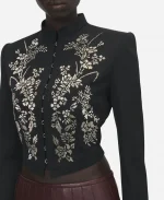 LA 2026 Mika Abdalla Black Wool Cropped Jacket