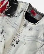 Under Armour x 424 White Leather Racing Jacket - Image 2