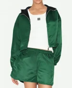 NYC 2026 Zanna Roberts Rassi Reversible Cropped Hooded Jacket - Green