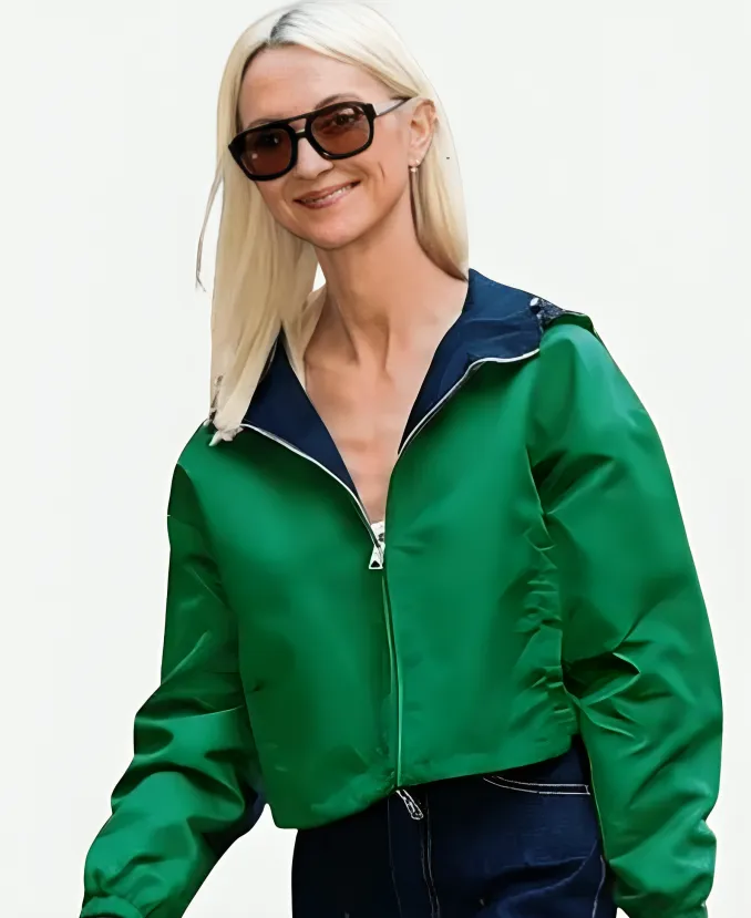 Zanna Roberts Rassi 2026 NYC Green Reversible Cropped JacketĀ NYC 2026 Zanna Roberts Rassi Green Jacket