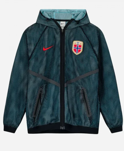 Erling Haaland 2026 FIFA World Cup Norway Nike Anthem Mesh Full-Zip Hooded Jacket
