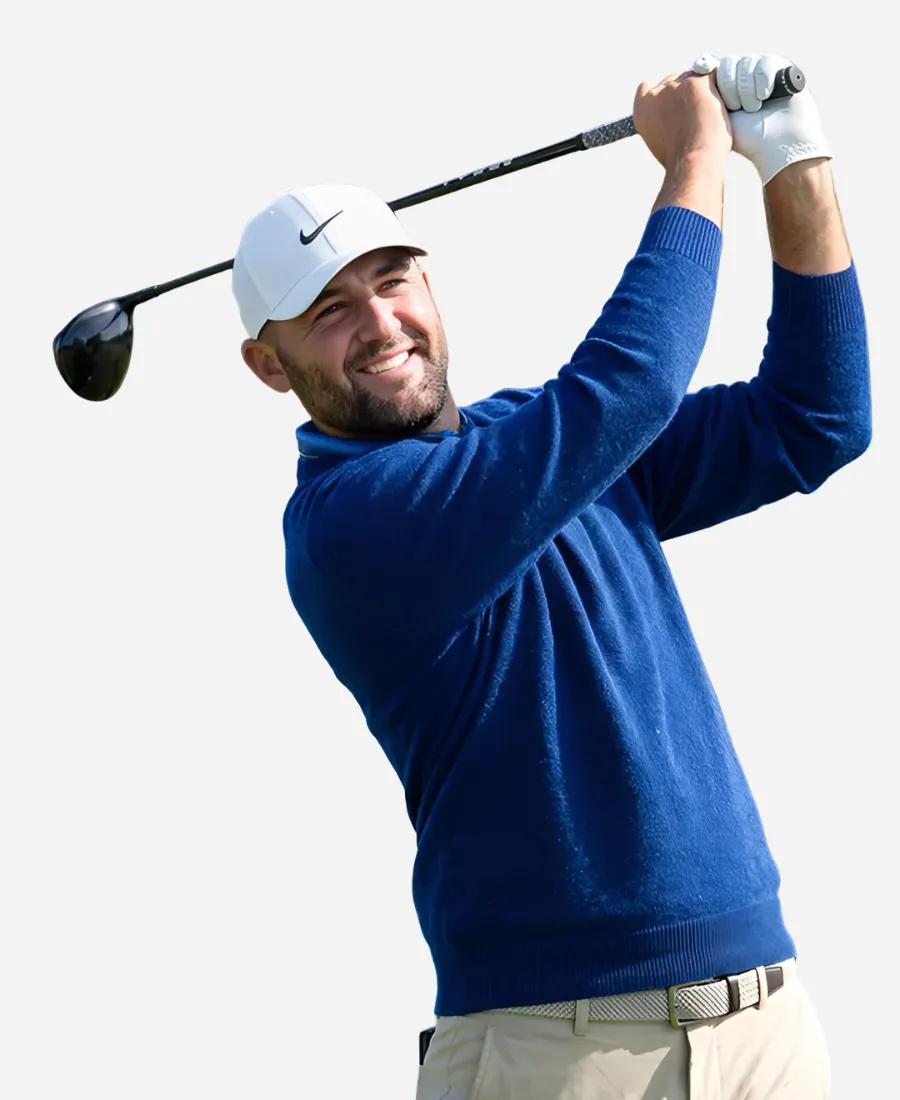 2026 Genesis Scottish Open Scottie Scheffle Sweatshirt 2026 Genesis Scottish Open Scottie Scheffle Blue Sweatshirt