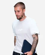 Justin Bieber 2026 New York City Tonal Embroidered White Oversized T-Shirt
