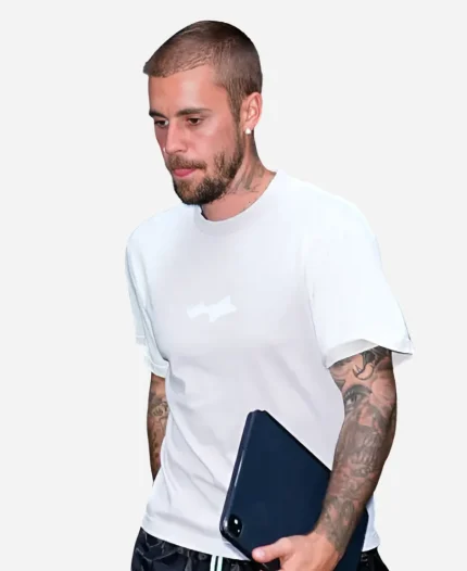 Justin Bieber 2026 New York City Tonal Embroidered White Oversized T-Shirt