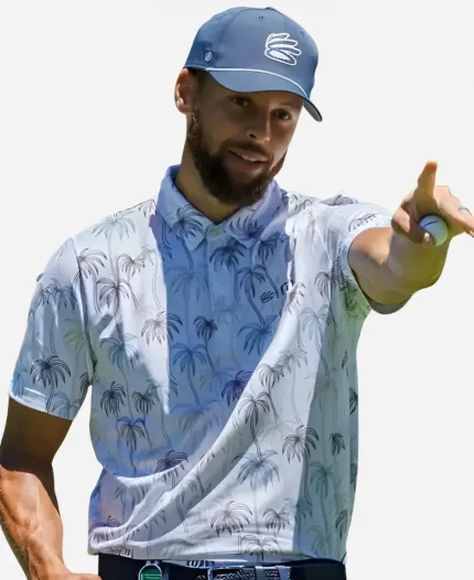 ACC Celebrity-Am Tournament Stephen Curry All Over Palm Tree Polo Shirt