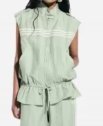 Adidas x ASOS Sleeveless Zip-Up Sage Green Track Jacket