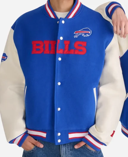 Unisex Aeropostale Buffalo Bills Bomber Blue Jacket