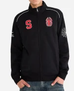 Spider-Man 2026 Marvel Aeropostale Black Zip-Up Track Jacket