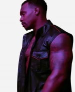 Michael Bolwaire All The Queens Men S05 Doc Black Leather Sleeveless Shirt
