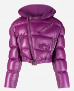 Amiri Purple Cropped Puffer jacket