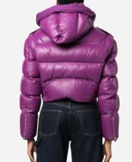 Amiri Biker purple Cropped Puffer jacket