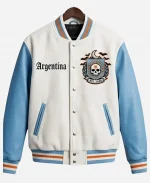 Halloween Argentina Spooky Fear The Albiceleste Night White Varsity Jacket